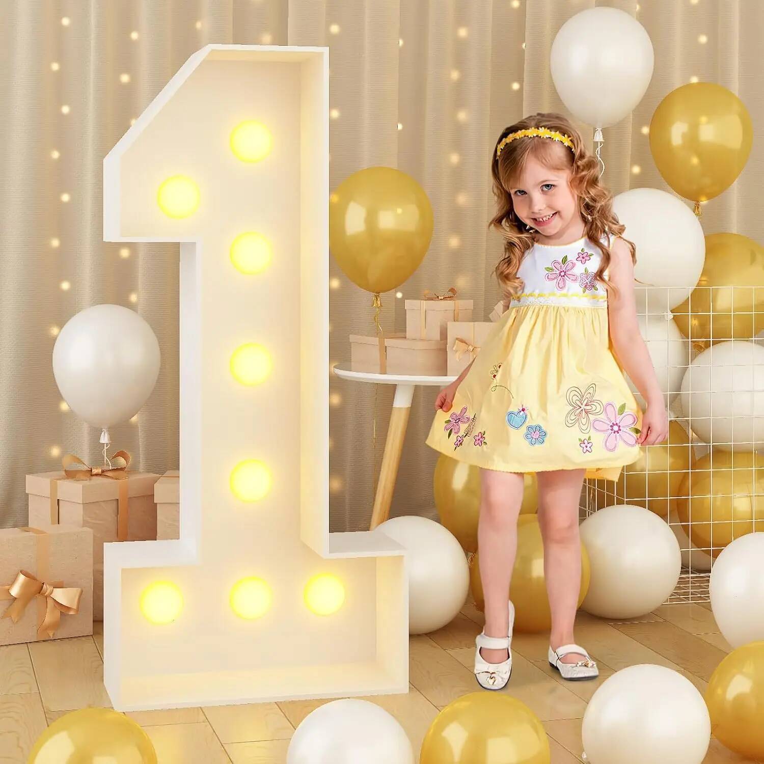 Confetti Balloon Set - Ogromna lampka LED w kształcie cyfry