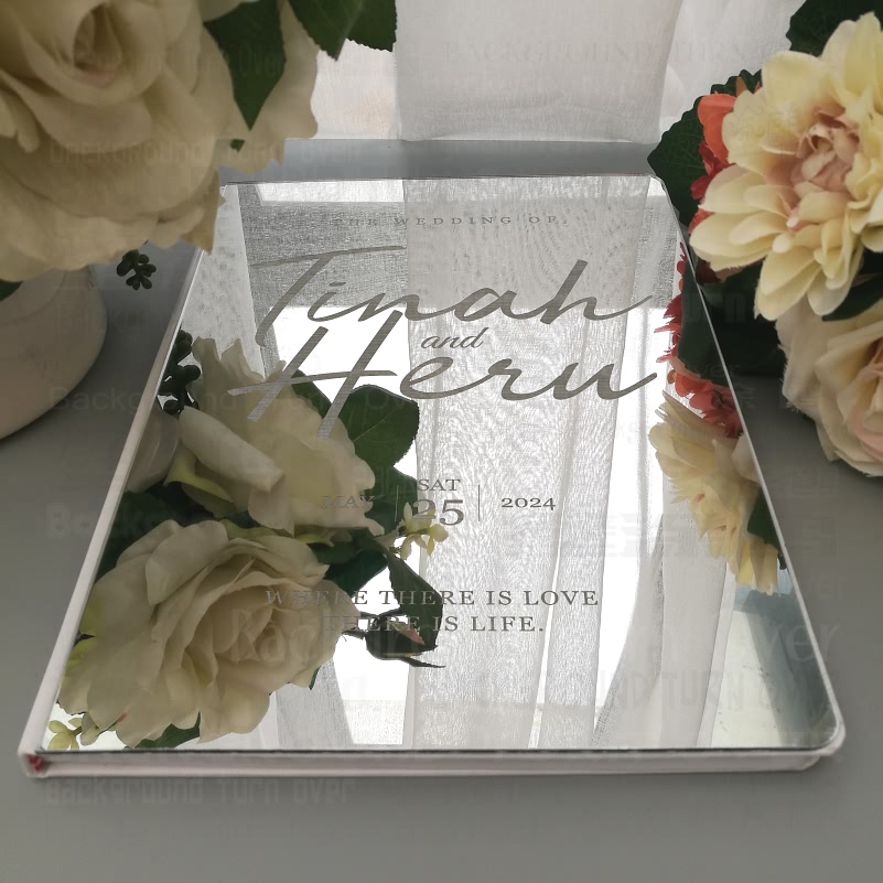 Personalized Guest Book - Personalizowana Księga Gości Weselnych Rustykalne Lustro