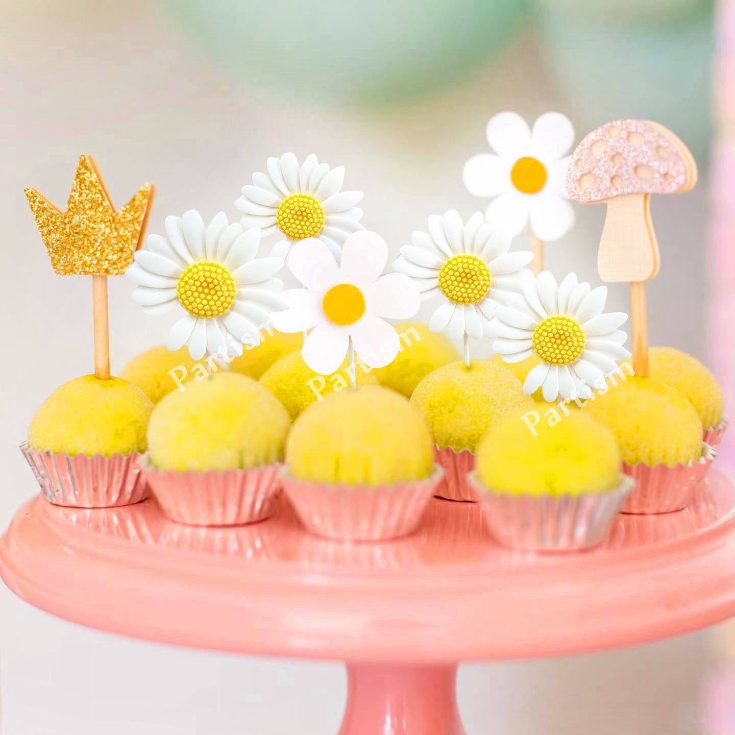 Confetti Balloon Set - 1 zestaw żywica Daisy ozdoba na