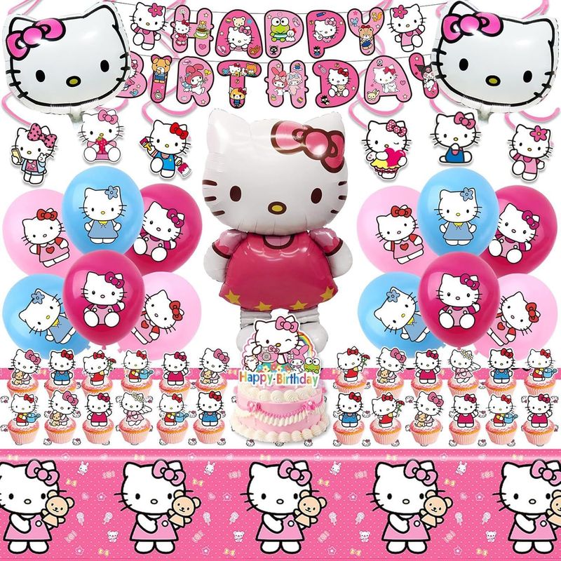 Confetti Balloon Set - Dekoracje na przyjęcie Hello Kitty: banery