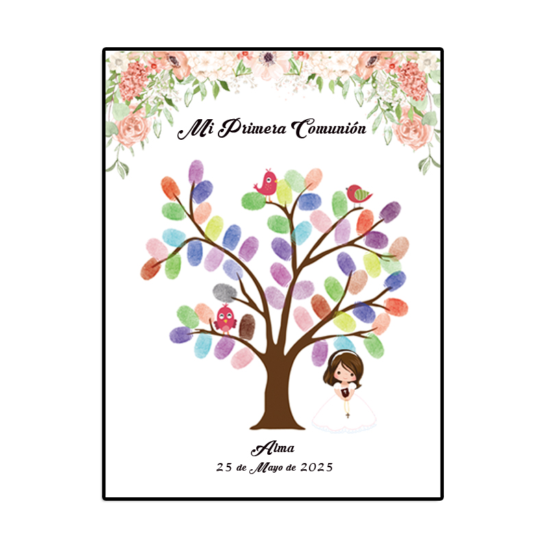 Personalized Guest Book - Spersonalizowany motyw Nazwa Data Odcisk palca