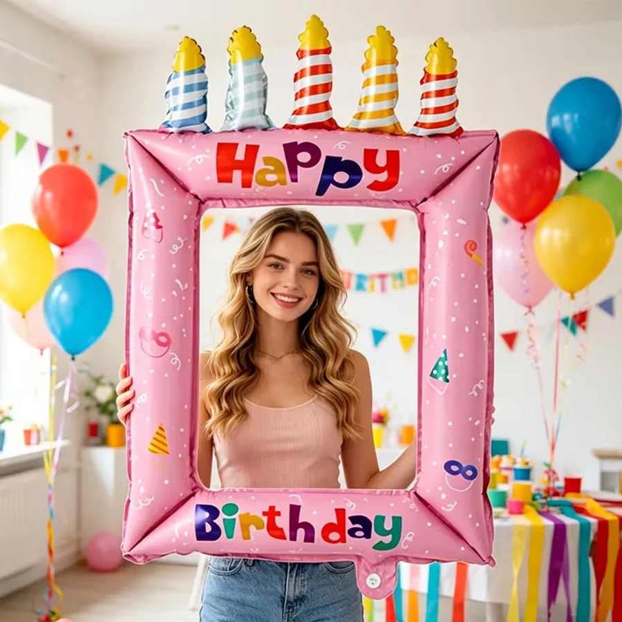 Confetti Balloon Set - 1/2 szt. Niebiesko-różowa ramka na zdjęcia