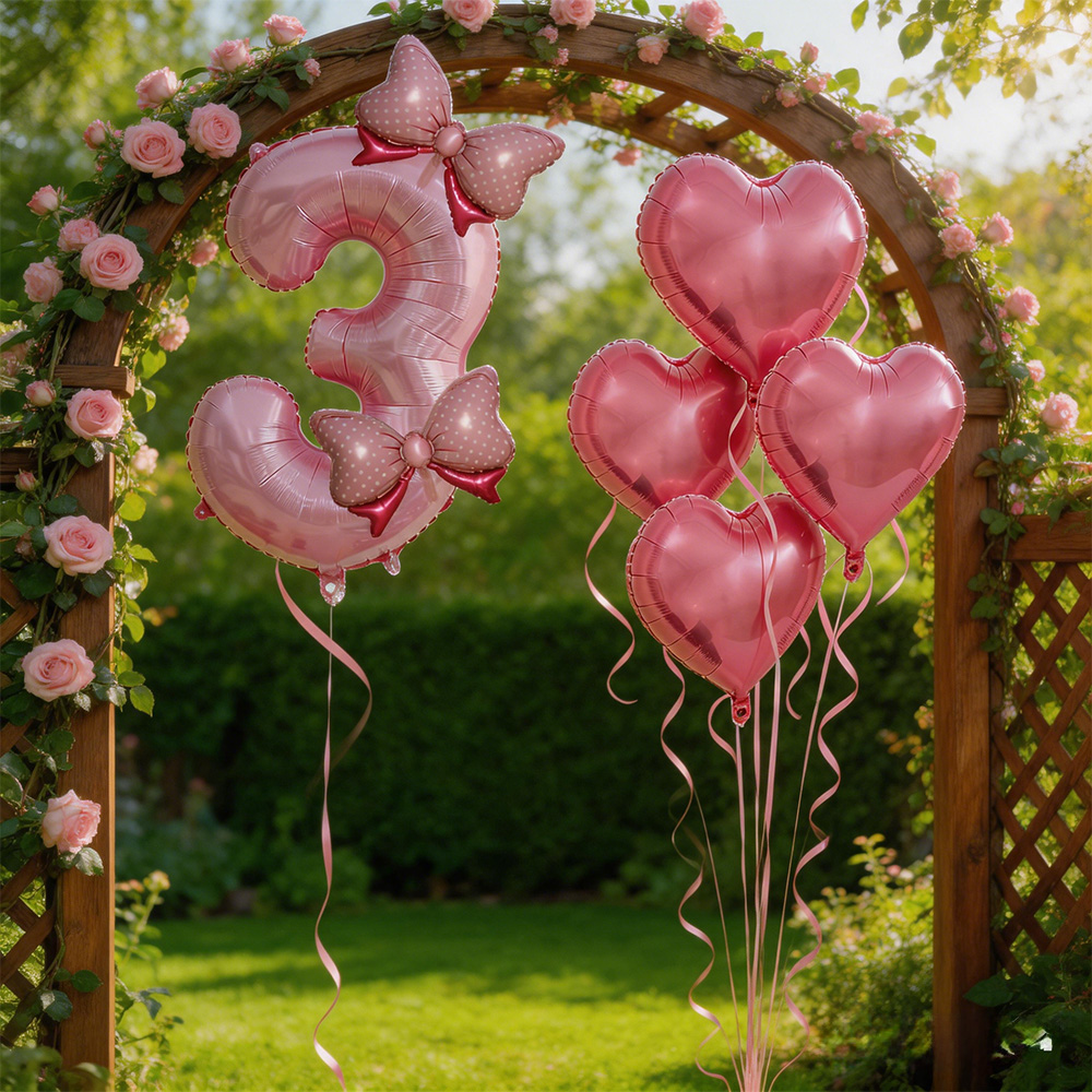 Różowe dekoracje na przyjęcie  – Confetti Balloon Set recenzja i cena