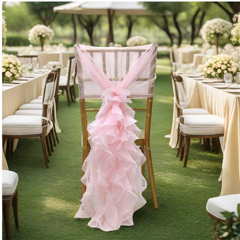 Dekoracje na krzesła bambusowe – Chair Sash Organza recenzja i cena