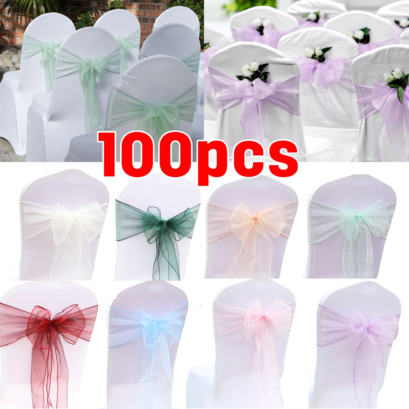 10/50/100PCS 17x275cm Organza  – Chair Sash Organza recenzja i cena