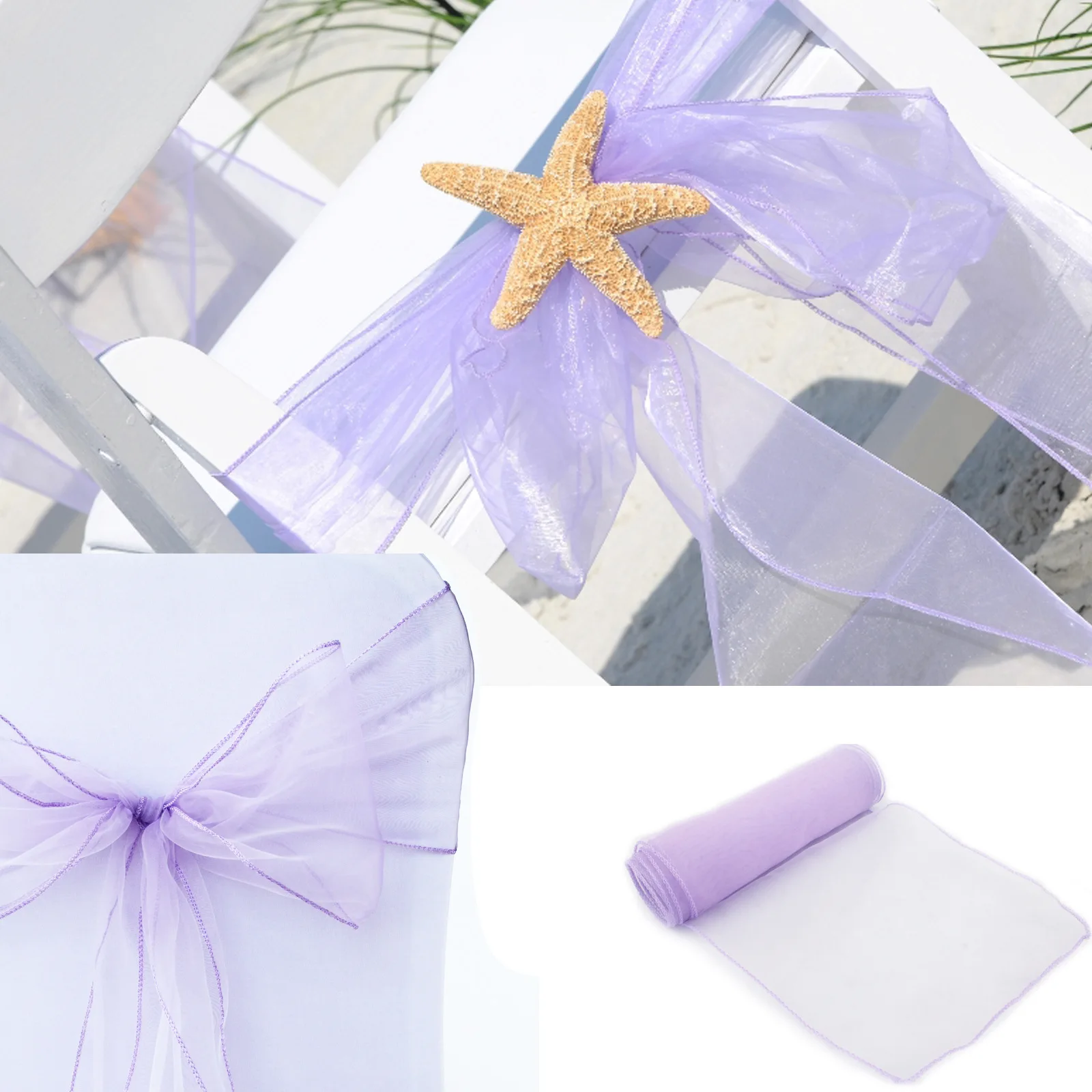 10/50/100PCS 17x275cm Organza  – Chair Sash Organza recenzja i cena