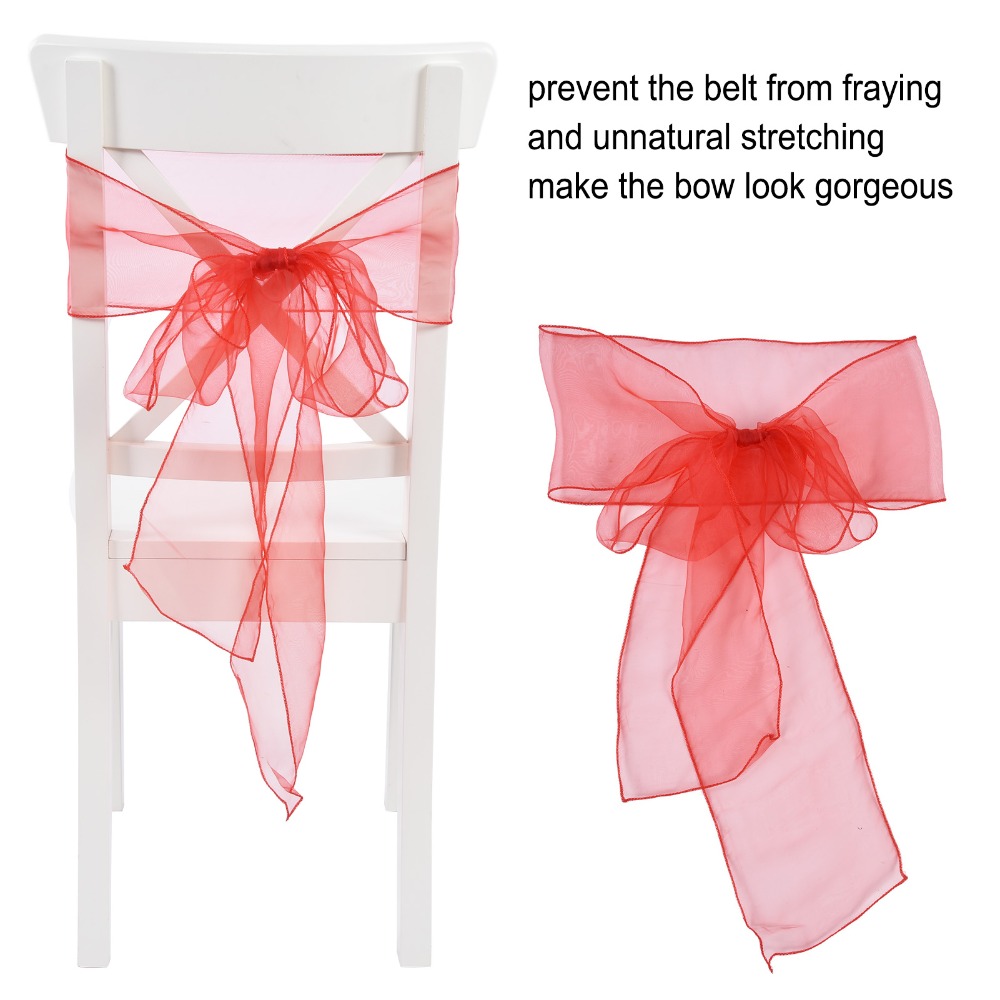 10 sztuk niebieskich, czerwony – Chair Sash Organza recenzja i cena
