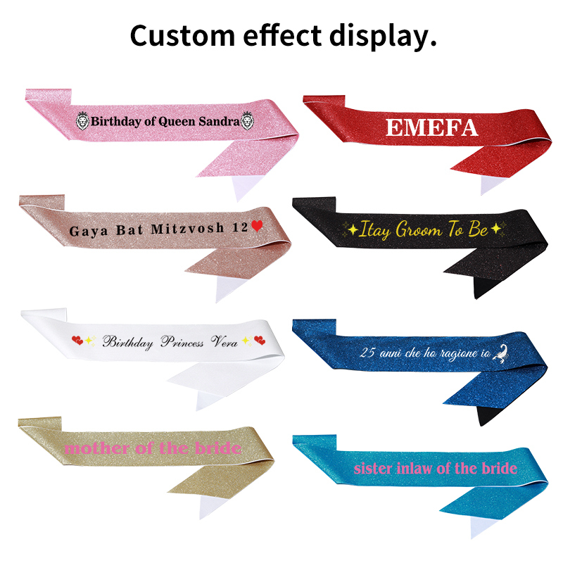 Diy Custom Glitter Satin Sash  – Bride Tribe Sash recenzja i cena